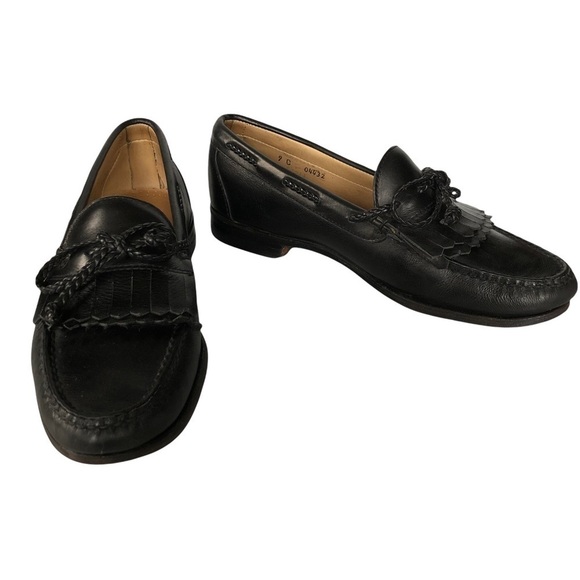 Allen Edmonds Men’s Woodstock Kiltie Tassel Leather Loafers Size 9C Black - Picture 2 of 14